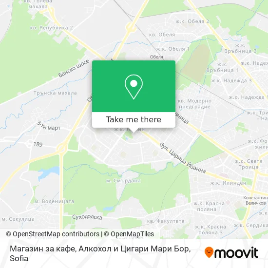 Магазин за кафе, Алкохол и Цигари Мари Бор map