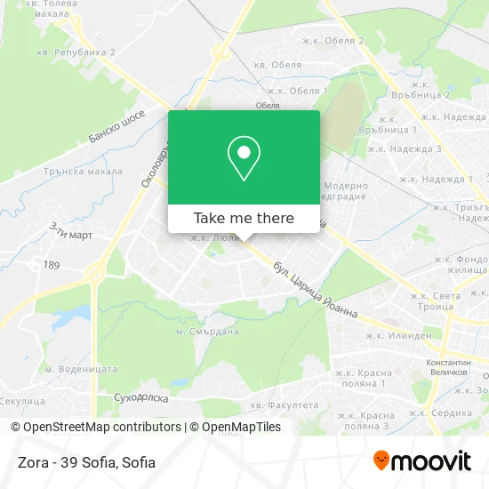 Карта Zora - 39 Sofia