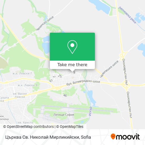 Карта Църква Св. Николай Мирликийски