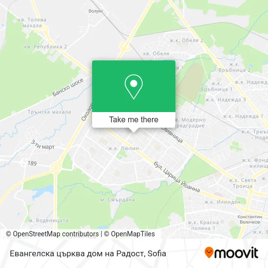 Карта Евангелска църква дом на Радост