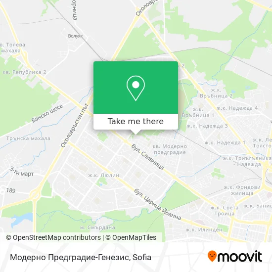 Карта Модерно Предградие-Генезис