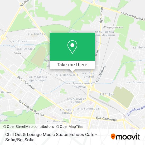 Chill Out & Lounge Music Space Echoes Cafe - Sofia / Bg map