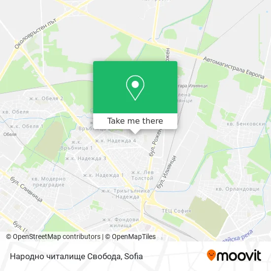 Карта Народно читалище Свобода