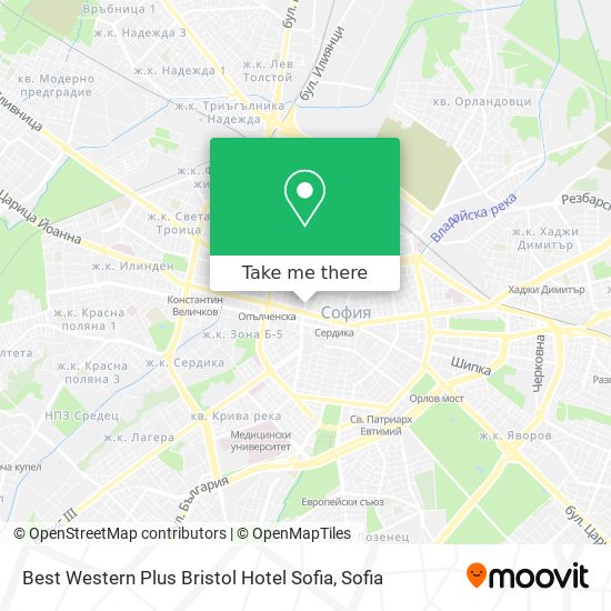 Best Western Plus Bristol Hotel Sofia map