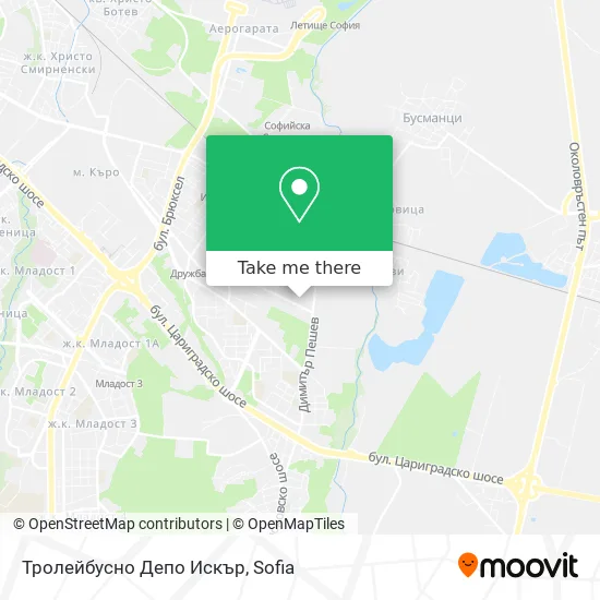 Карта Тролейбусно Депо Искър