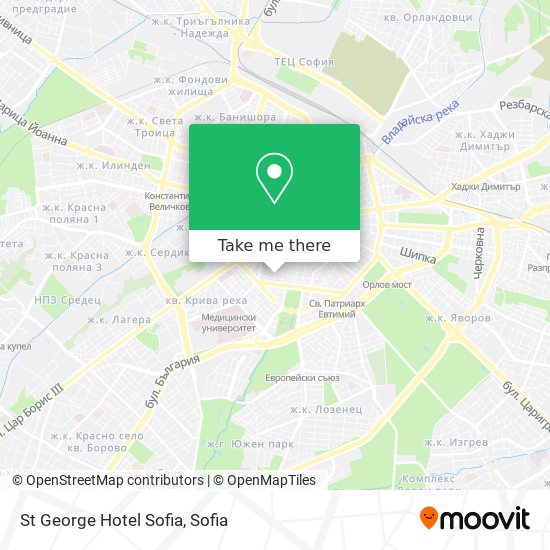 St George Hotel Sofia map