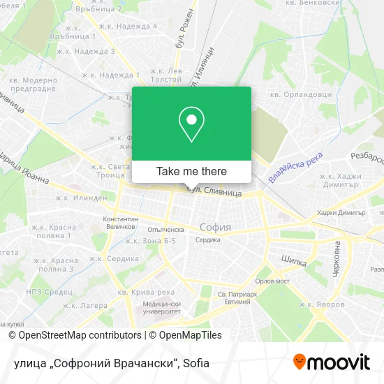 Карта улица „Софроний Врачански“