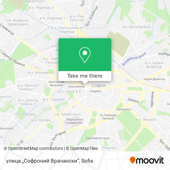 Карта улица „Софроний Врачански“