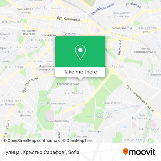 Карта улица „Кръстьо Сарафов“