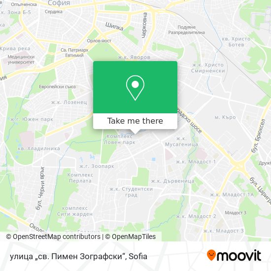 Карта улица „св. Пимен Зографски“