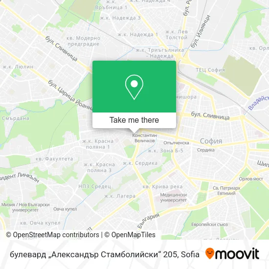 Карта булевард „Александър Стамболийски“ 205
