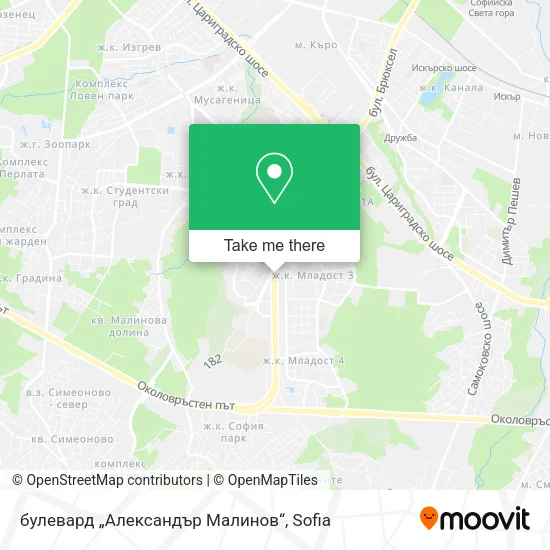 Карта булевард „Александър Малинов“