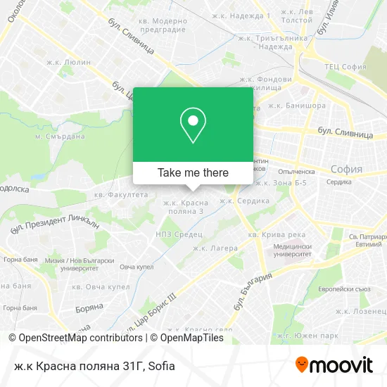 Карта ж.к Красна поляна 31Г