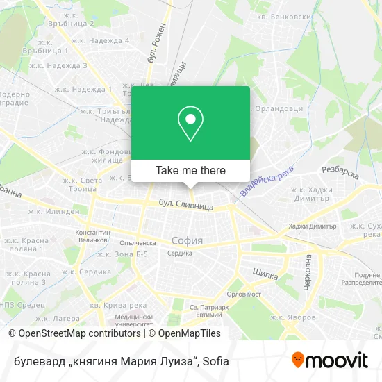 Карта булевард „княгиня Мария Луиза“