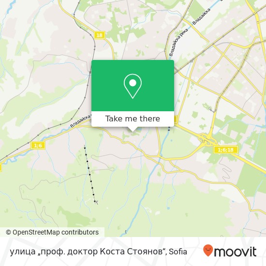 Карта улица „проф. доктор Коста Стоянов“