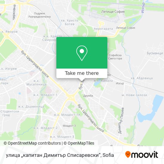 Карта улица „капитан Димитър Списаревски“