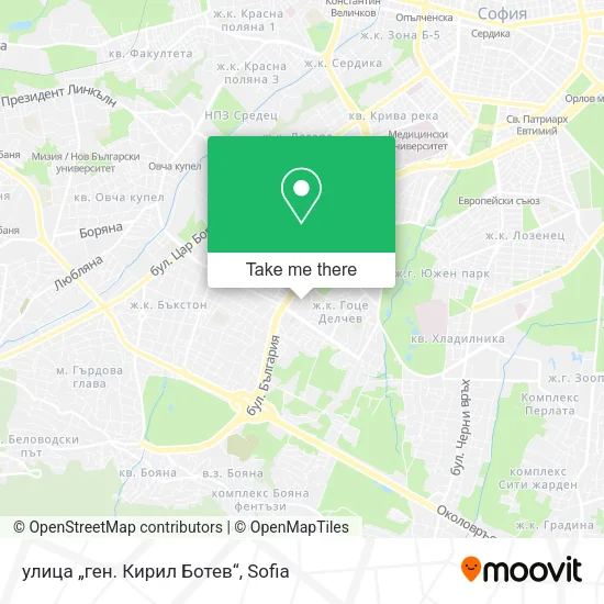 Карта улица „ген. Кирил Ботев“