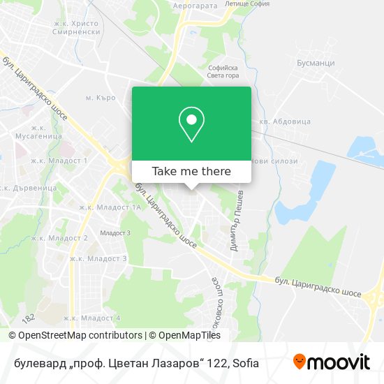 булевард „проф. Цветан Лазаров“ 122 map
