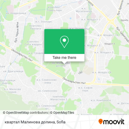 Карта квартал Малинова долина