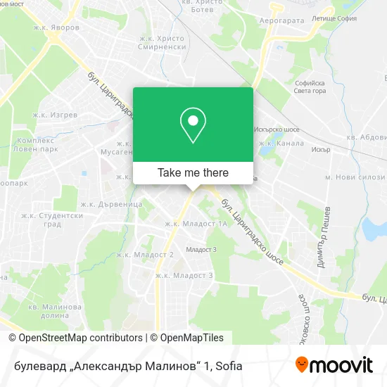 Карта булевард „Александър Малинов“ 1