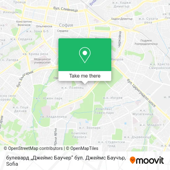 Карта булевард „Джеймс Баучер“ бул. Джеймс Баучър