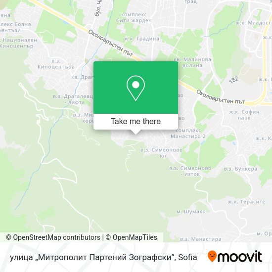 Карта улица „Митрополит Партений Зографски“