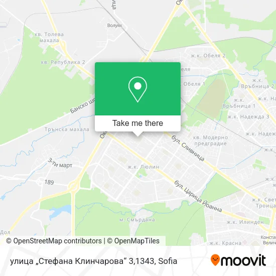 Карта улица „Стефана Клинчарова“ 3,1343