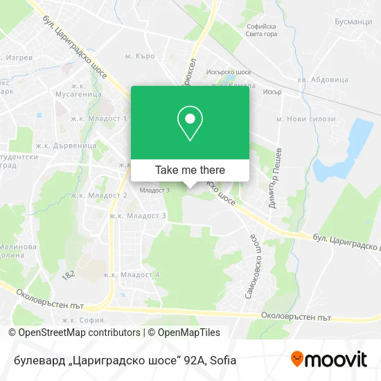 Карта булевард „Цариградско шосе“ 92A