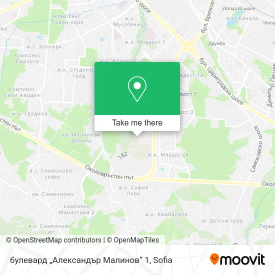 Карта булевард „Александър Малинов“ 1