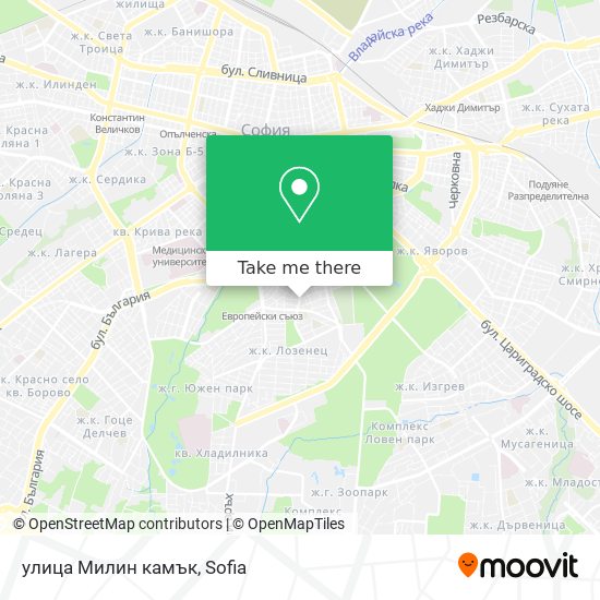 улица Милин камък map