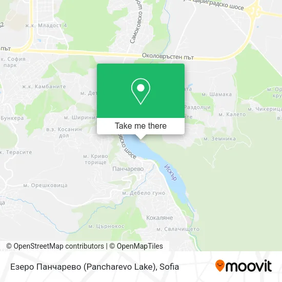 Карта Езеро Панчарево (Pancharevo Lake)