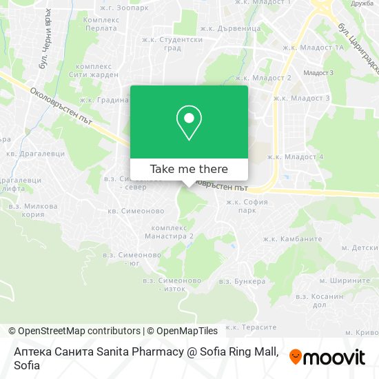 Карта Аптека Санита Sanita Pharmacy @ Sofia Ring Mall