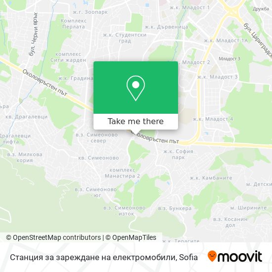 Станция за зареждане на електромобили map