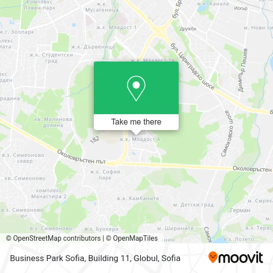 Карта Business Park Sofia, Building 11, Globul