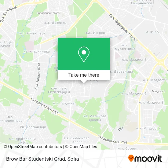 Brow Bar Studentski Grad map