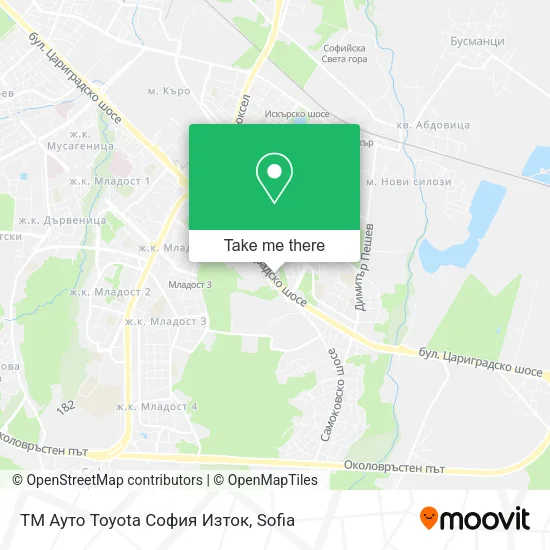 Карта ТМ Ауто Toyota София Изток