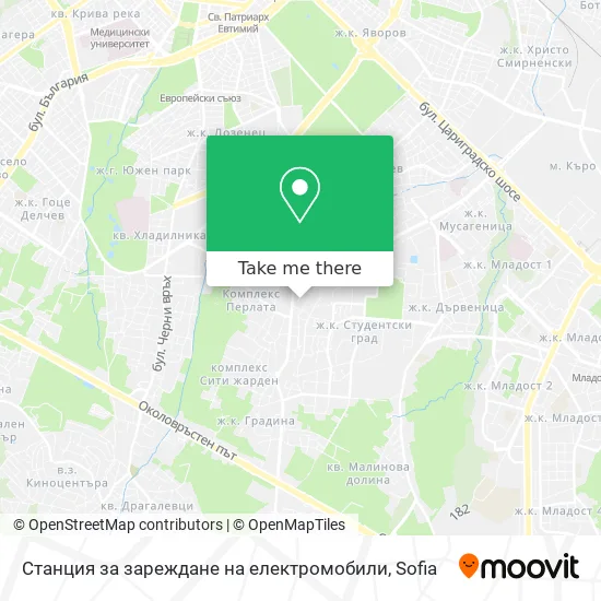 Карта Станция за зареждане на електромобили