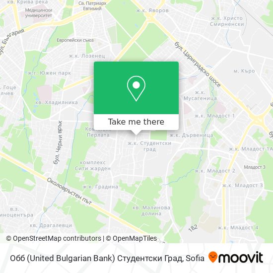 Карта Обб (United Bulgarian Bank) Студентски Град