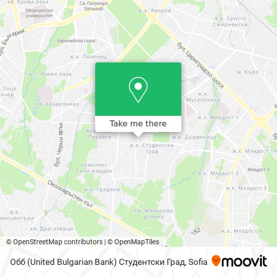 Обб (United Bulgarian Bank) Студентски Град map