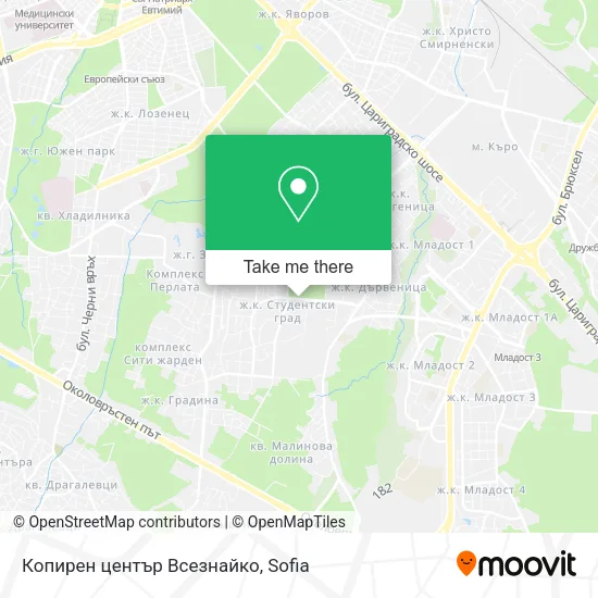 Карта Копирен център Всезнайко