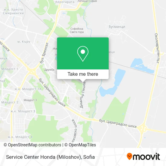 Карта Service Center Honda (Miloshov)