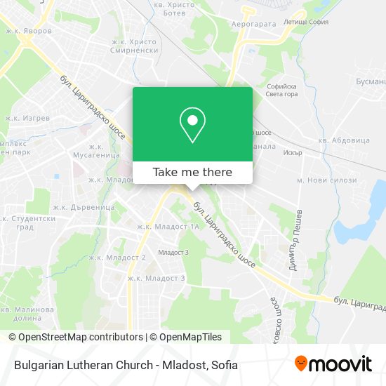 Bulgarian Lutheran Church - Mladost map