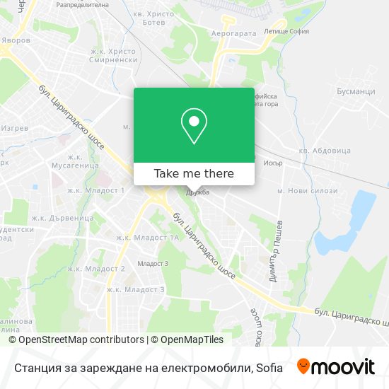 Станция за зареждане на електромобили map