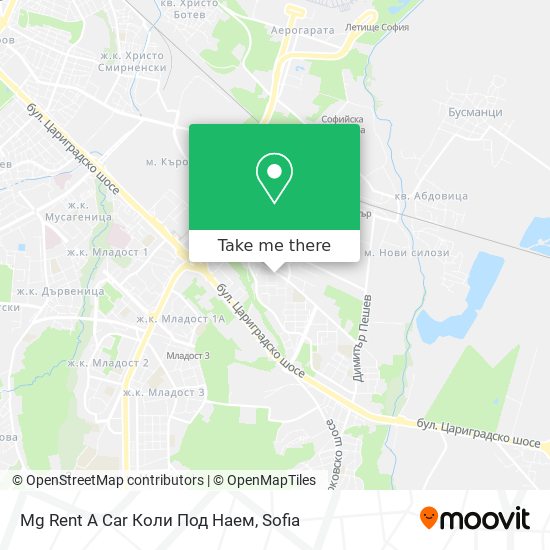 Mg Rent A Car Коли Под Наем map