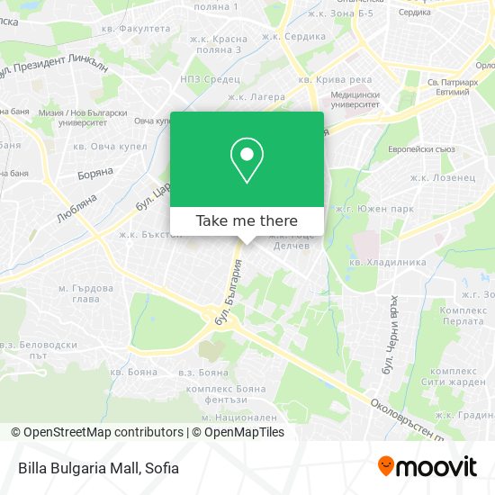 Карта Billa Bulgaria Mall