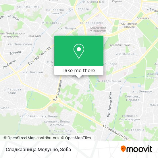 Сладкарница Медунчо map