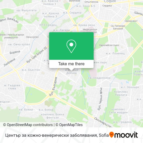 Карта Център за кожно-венерически заболявания