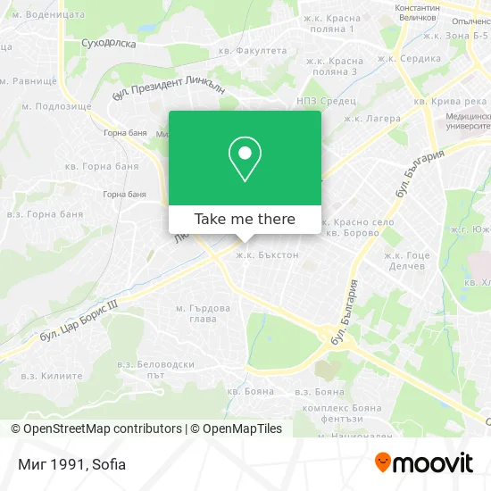 Карта Миг 1991