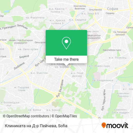 Карта Клиниката на Д-р Пейчева