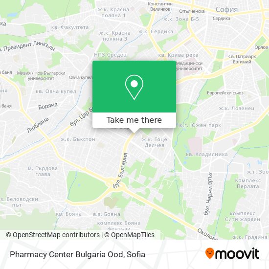 Карта Pharmacy Center Bulgaria Ood